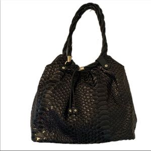 Relic Dark Gray Embossed Patent Leather Handbag
